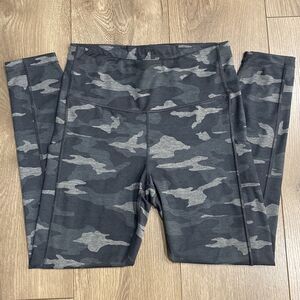 Athleta Gray & Charcoal Camo High-Rise Leggings